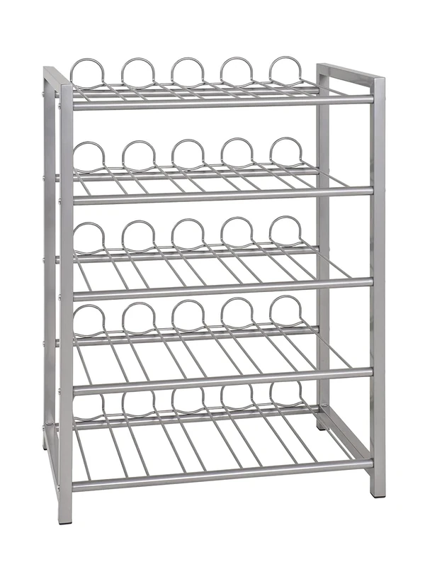 HAKU Möbel Bottle Rack Alu, Metal - Size: W 54 cm X H 76 cm X D 31 cm, Style: Modern