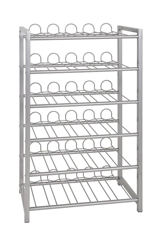 HAKU Möbel Bottle Rack Alu, Metal - Size: W 54 cm X H 90 cm X D 31 cm, Style: Modern - Image 1