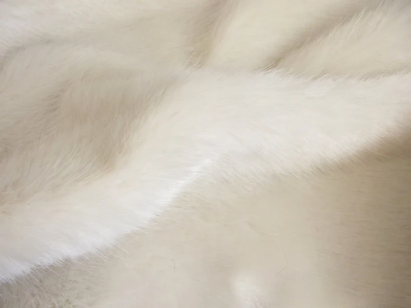 Super Luxury Faux Fur Fabric Material - Swiss Cream, 1Mtr - 150cm x 100cm