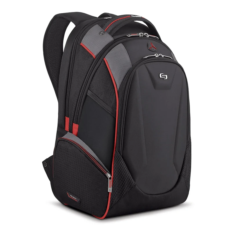 Solo Launch 17.3 Inch Laptop Backpack with Hardshell Front Pocket, Black, One Size, Launch Laptop Backpack