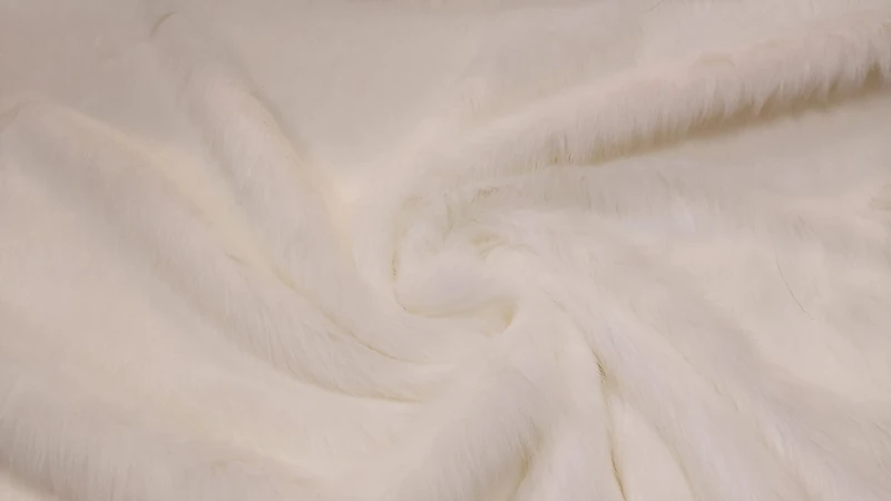 CRS Fur Fabrics Fabric, Polyester, White, 1Mtr-150cmx100cm