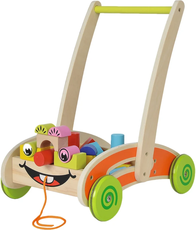 Eichhorn Wooden Activity Walker with 35 Building Blocks