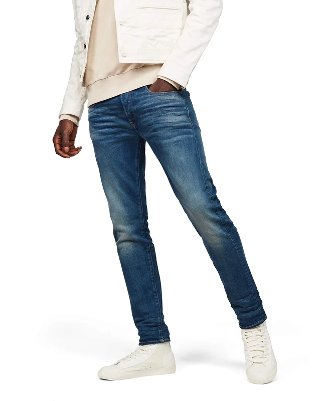 G-STAR Men's 3301 Slim Style Jeans, Blue (Medium Aged 51001-6090-071), 26W / 32L