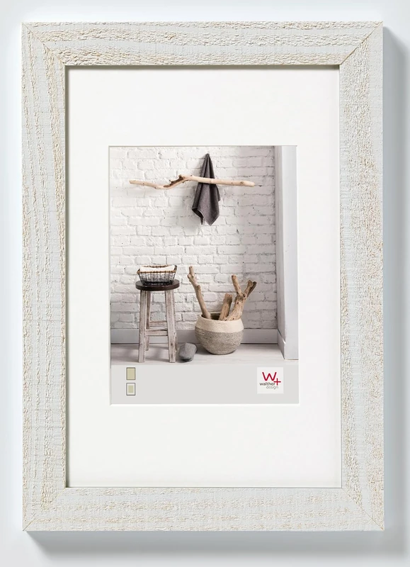walther design Picture Frame Polar White 70 x 100 cm with PassepArtout, Home Wooden Frame HO100V