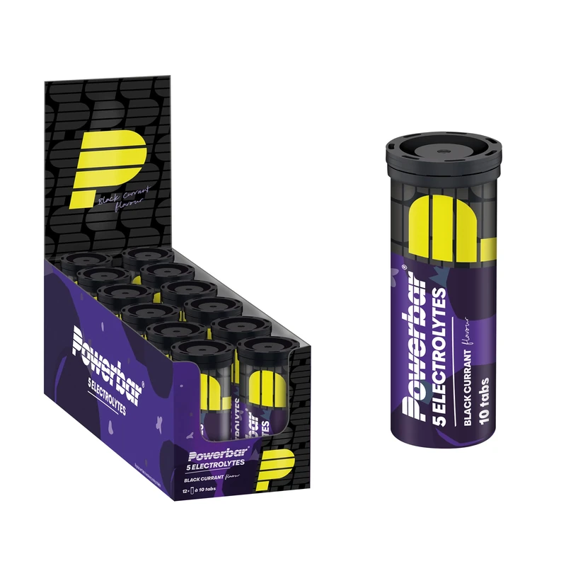 Powerbar - 5 Electrolytes - Black Currant - 12x10Tabs - Effervescent tabs providing the electrolytes - 10 pieces (pack of 12)
