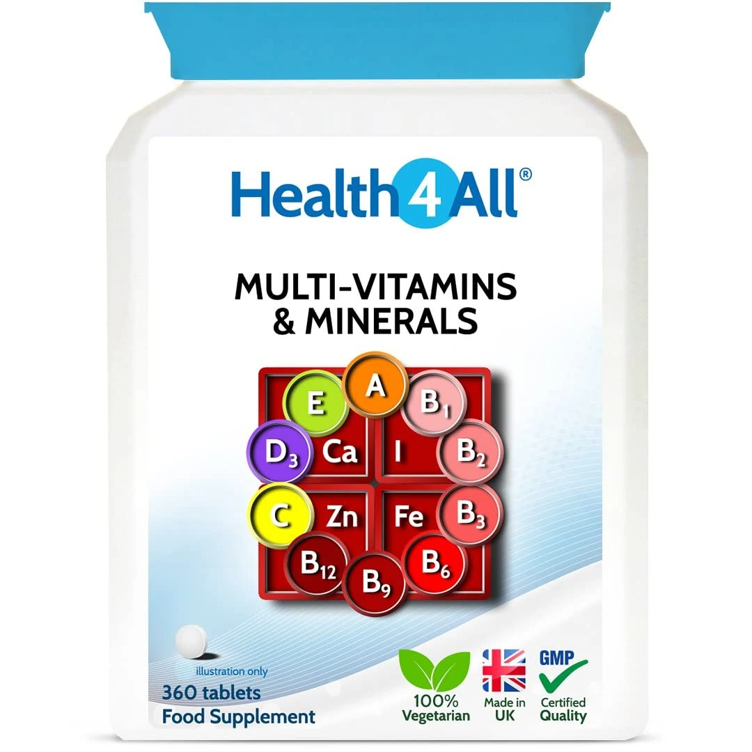 Health4All Multivitamins & Minerals One a Day 360 Easy to Swallow Tablets, 1 Year Supply, 100% RDA Daily Essential Nutrients for Men & Women, Supports Energy, Immunity & Overall Health | Made in UK