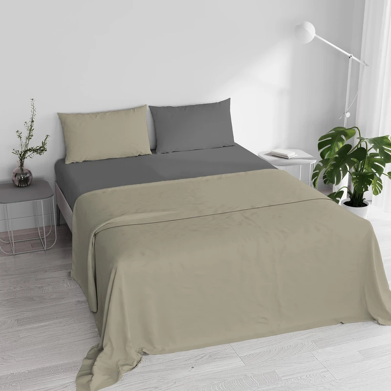 Bed Linen Italian Bedding Brown/Grey Double 250 x 300 cm