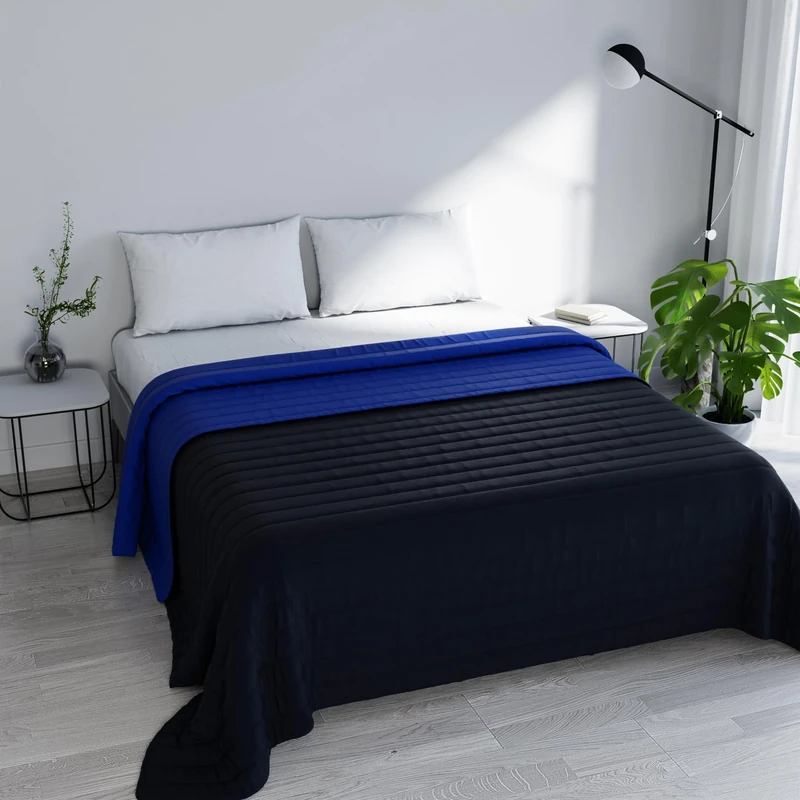 Elegant Italian Bed Linen Single Summer Bedspread 260 x 270 cm blue - Image 1