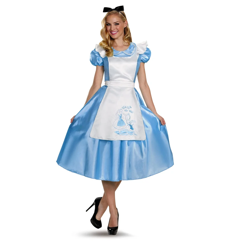 DISGUISE Womens Classic Alice Deluxe Adult Fancy dress costume Small
