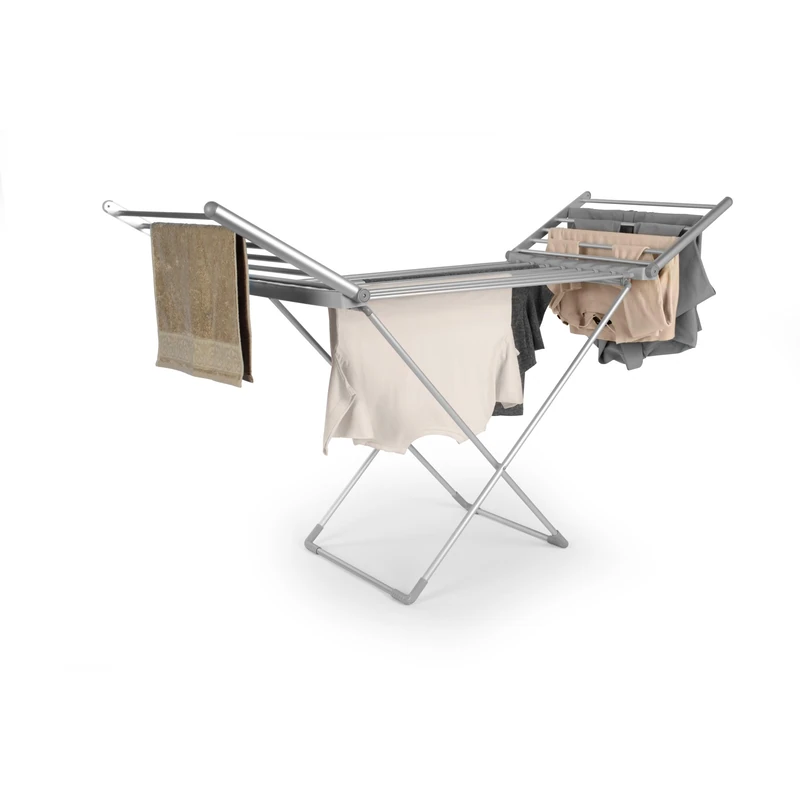Beldray Heated Clothes Airer - Aluminium Clothes Drying Rack, Winged Indoor Dryer, 18 Bars, Foldable, Fast Heat Up To Reduce Drying Time, 12m Clothing Space, Max Load 15kg, Collapsible Frame, 230W