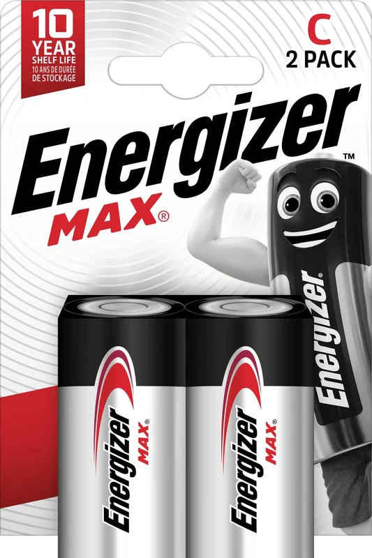 Energizer MAX Alkaline C Batteries, 2 Pack