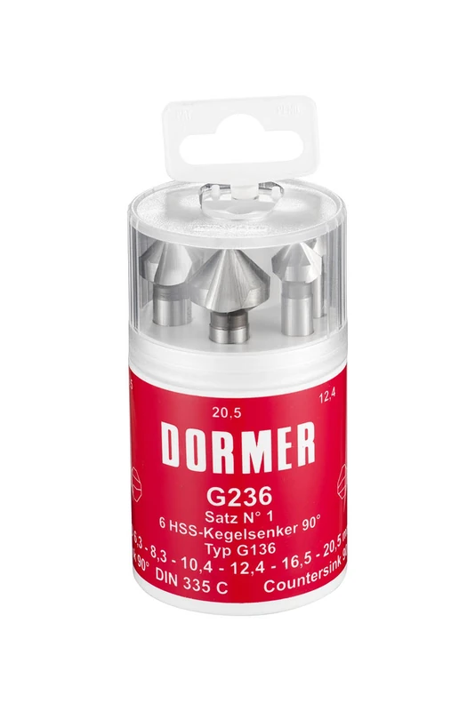 Dormer G2361 HSS 90 Degree Countersink Set - 6 Piece Kit
