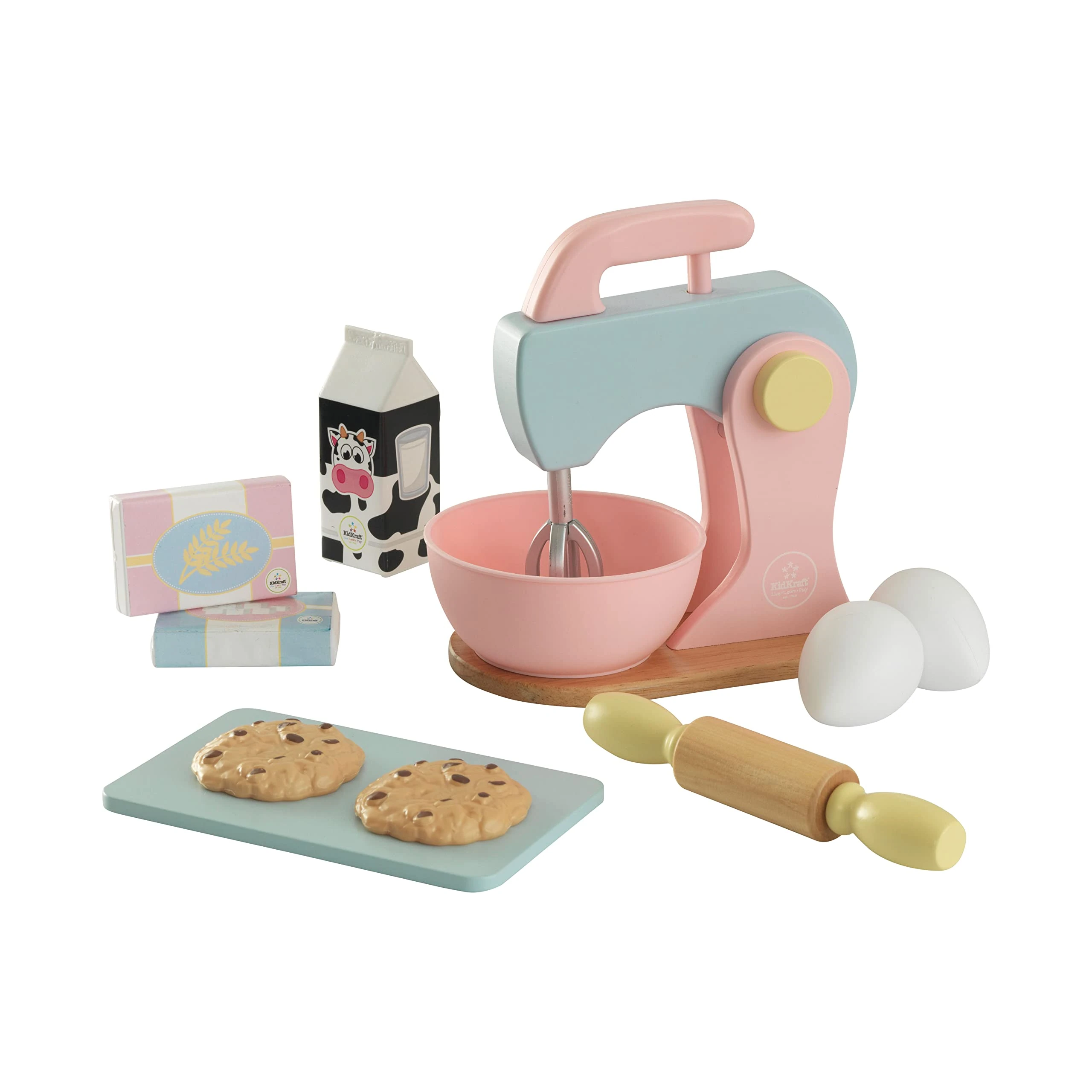 KidKraft Wooden Pastel Baking Set - Play Kitchen accessory