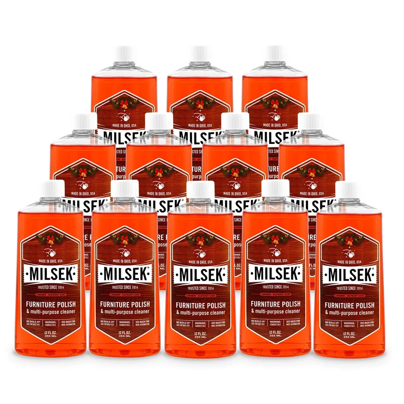 Milsek Furniture Polish and Cleaner with Holiday Oil, 12-Ounce, Pack of 12, HO-12-12PL - Image 1