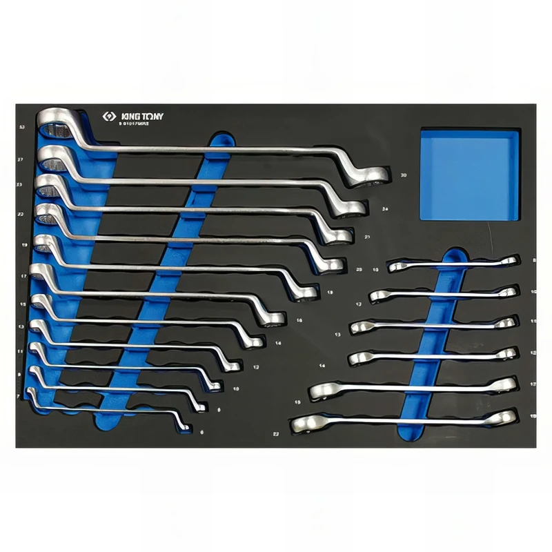 king tony 991017 MRE Combination Spanners Tools Set EVA Foam and PP, Set of 17