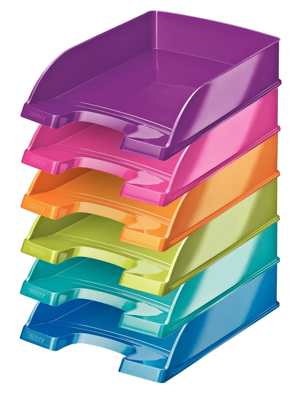 Leitz Plus WOW Standard Letter Trays - Assorted Metallic, Pack of 10