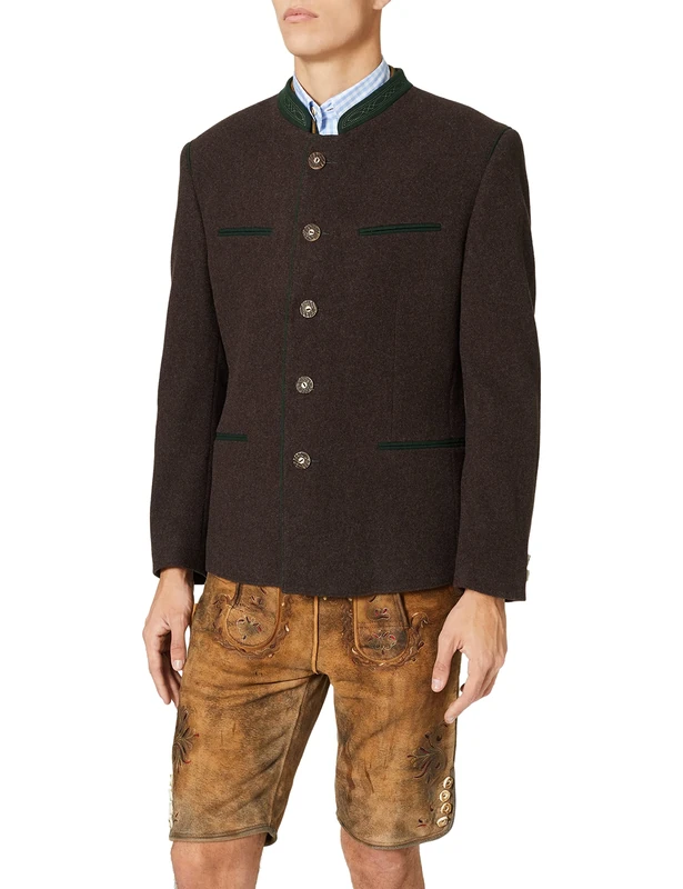 Stockerpoint Men's Jacke Stachus Traditional Costume Long Sleeve Jacket, Brown - Braun (braun), (Manufacturer Size: 60)