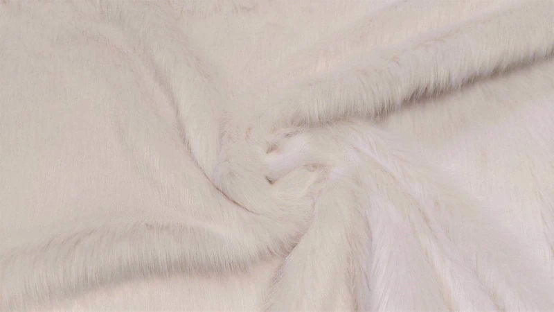 Super Luxury Faux Fur Fabric Material Long Pile Cream, 1Mtr 150cm x 100cm
