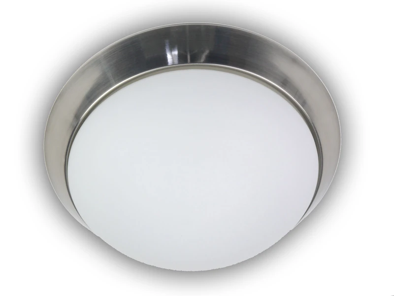 'Niermann Standby A to E Ceiling Light Decoration + + Matt Nickel Ring, Glass/Metal, Opal matt, 35 x 35 x 12 cm