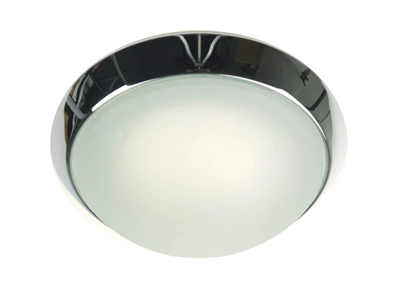 'Niermann Standby A to E Ceiling Light Decoration + + Chrome Ring, Glass/Metal, satiniert mit klarrand, 40 x 40 x 13 cm