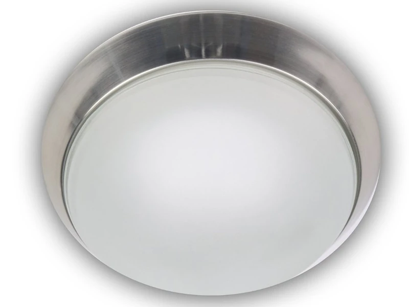 'Niermann Standby A to E Ceiling Light Decoration + + Matt Nickel Ring, Glass/Metal, satiniert mit klarrand, 40 x 40 x 13 cm