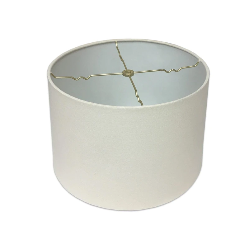 Royal Designs HB-610-18LNEG Shallow Drum Hardback Lamp Shade, 17" x 18" x 11.5", Linen Eggshell