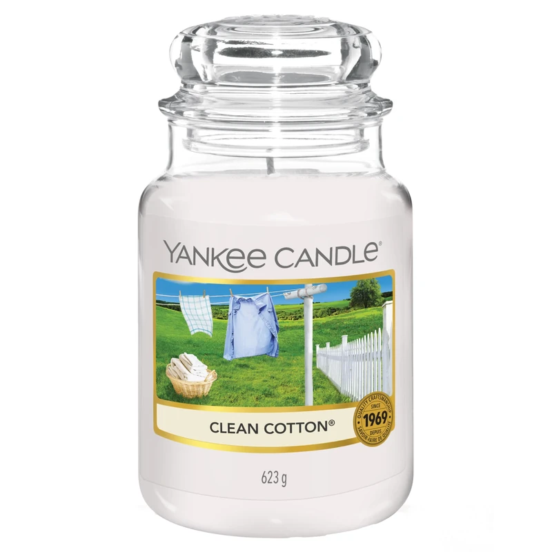 Yankee Candle Scented Candle | Clean Cotton Large Jar | Long Burning Candles: up to 150 Hours | Perfect Gifts for Women