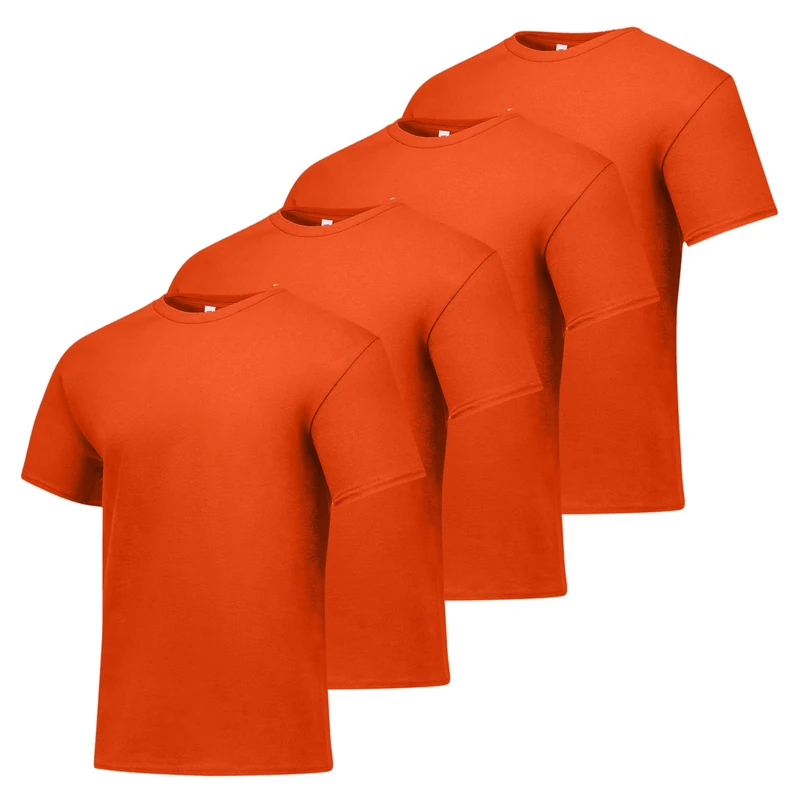 Hanes Men's ComfortSoft T-Shirt (Pack of 4),Orange,Small