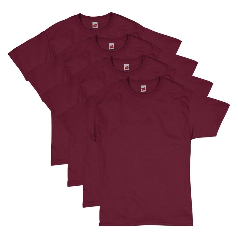 Hanes Men's ComfortSoft T-Shirt (Pack of 4),Maroon,X-Large