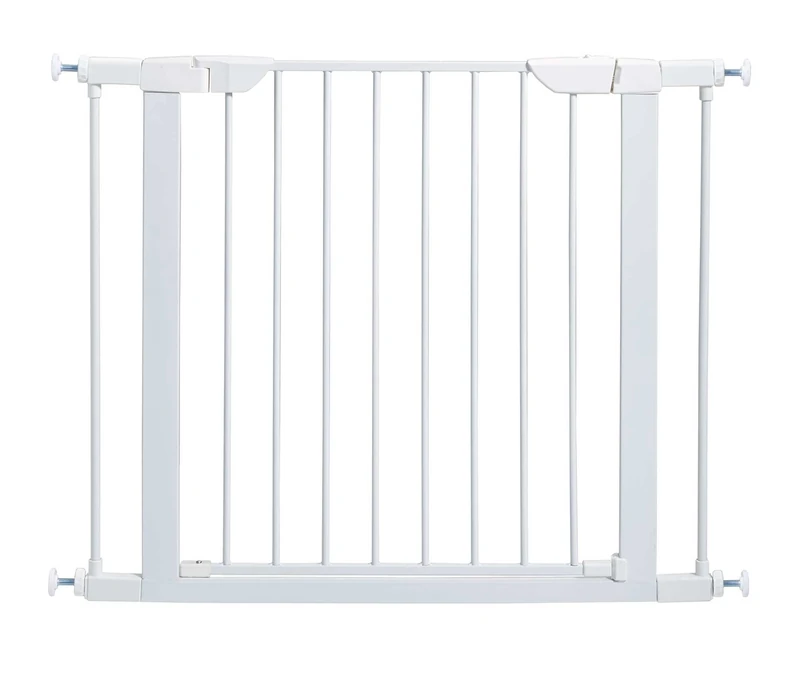 MidWest Homes for Pets 75.9cm High Walk-thru White Steel Pet Gate, Expands to 96.5cm Wide, Includes 7.6cm Extensions