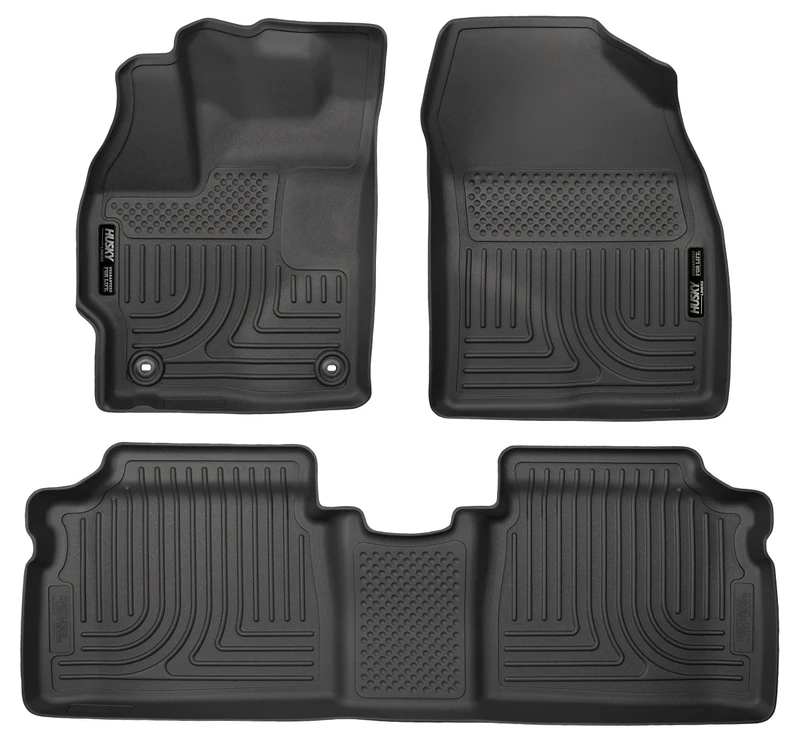 Husky Liners - 99511 Fits 2015 Toyota Prius Two/Three/Four/Five Weatherbeater Front & 2nd Seat Floor Mats Black