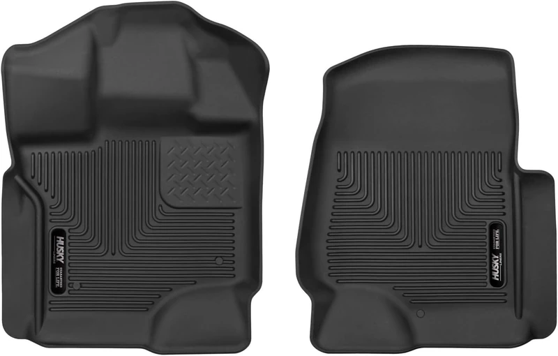 Husky Liners X-act Contour Series | Front Floor Liners - Black | 53341 | Fits 2015-2022 Ford F-150 Crew/SuperCrew/Extended Cab 2 Pcs