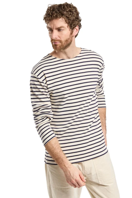 Armor Lux Men's Loctudy T-Shirt, Multicolour (Nature/Navire 395), X-Small (Size: 1)