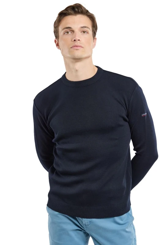 Armor Lux Dinan Men's Crew Neck Jumper, Rich Navy, M