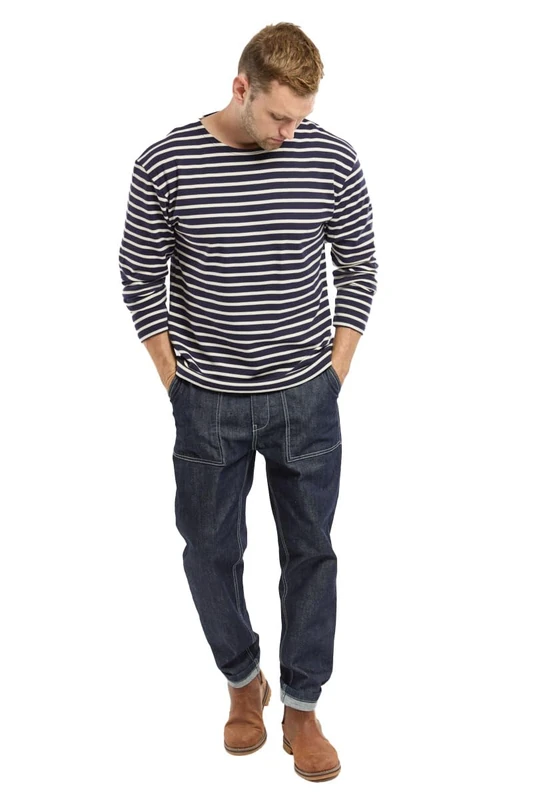 Armor Lux mens Marinière Loctudy Long Sleeve T - Shirt, Multicoloured (429 Navire/Nature), Large (Manufacturer Size: 4)