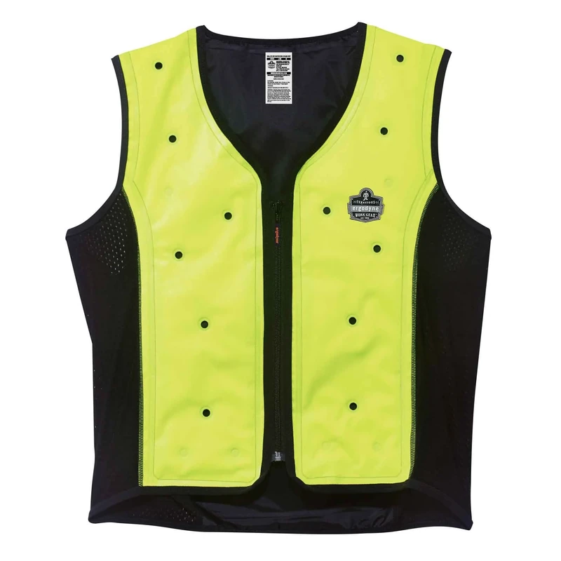 Ergodyne Chill-Its 6685 Evaporative Cooling Vest, Wearer Stays Cool and Dry, Breathable Comfort, Zipper Closure, X-Large
