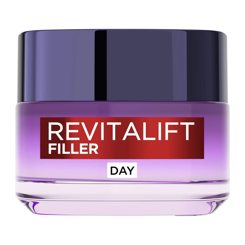 L’Oréal Paris Revitalift Filler Deep Replumping Anti-Ageing Day Cream, Intensely Hydrates, Replumps Skin, and Smooth Wrinkles with Macro, Micro, and Micro-Epidermic Hyaluronic Acid, 50ml, Age 35+
