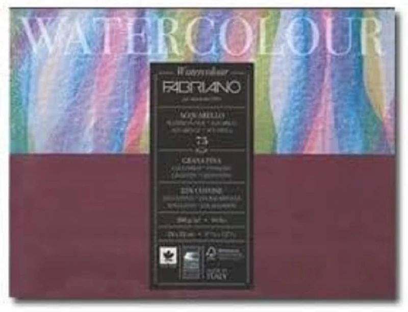 Unbekannt Fabriano Watercolour Cardboard Jumbo Pad Glued at Top 200 g/m2 30 x 40 cm 75 Sheets Natural White Fine Grain Acid Velvety Surface