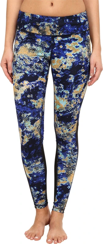 Zobha Women's Cosmo Printed Leggings W/Mesh Panel, Womens, Leggings Cosmo Printed w/Mesh Panel, Muscari Blu - Image 1