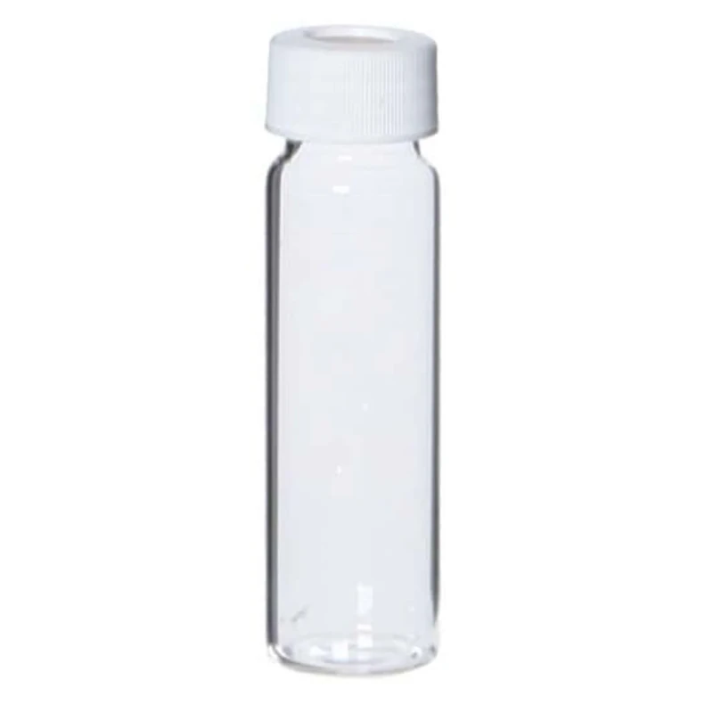 Cole-Parmer AO-35206-86 APC1560 Clear VOA Vials, 40 mL, Open-Top Septa Caps; 72/Cs (Pack of 72) - Image 1