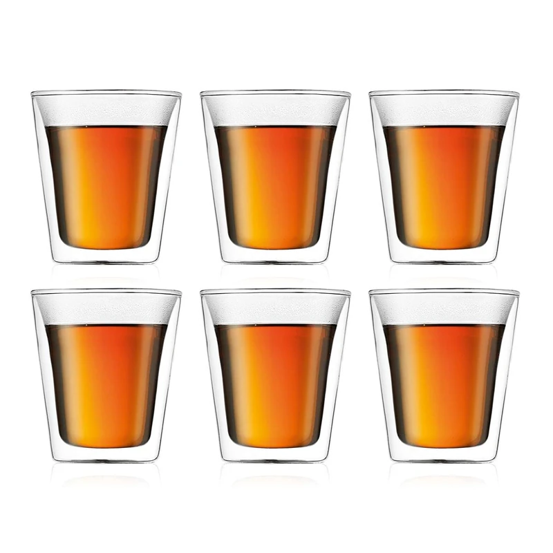 BODUM 6-Piece Medium Glass Canteen Double Wall