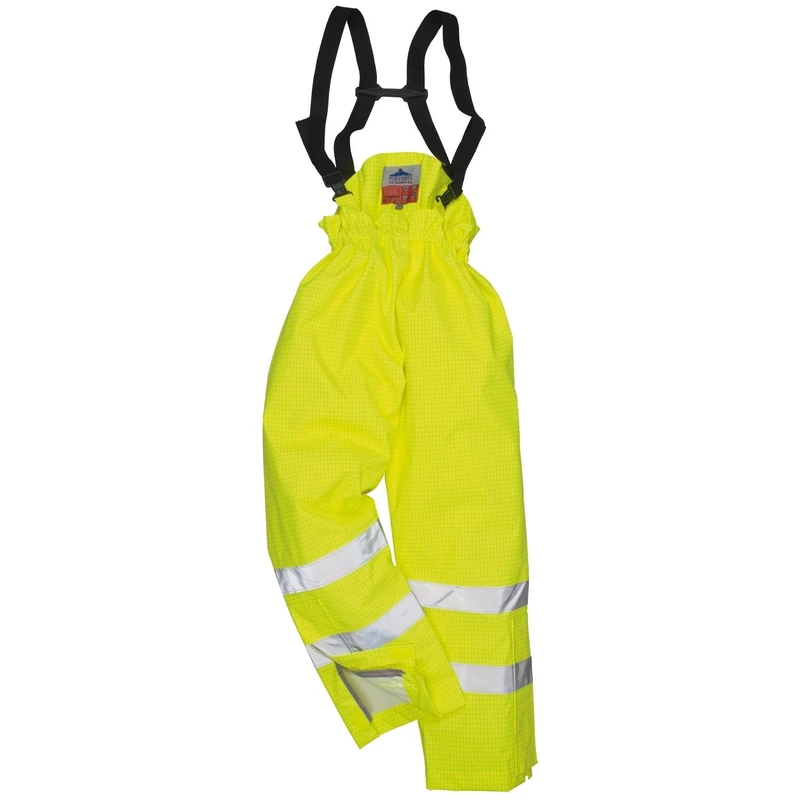 Portwest Bizflame Rain Unlined Hi-Vis Antistatic FR Trouser, Size: XXXL, Colour: Yellow, S780YERXXXL