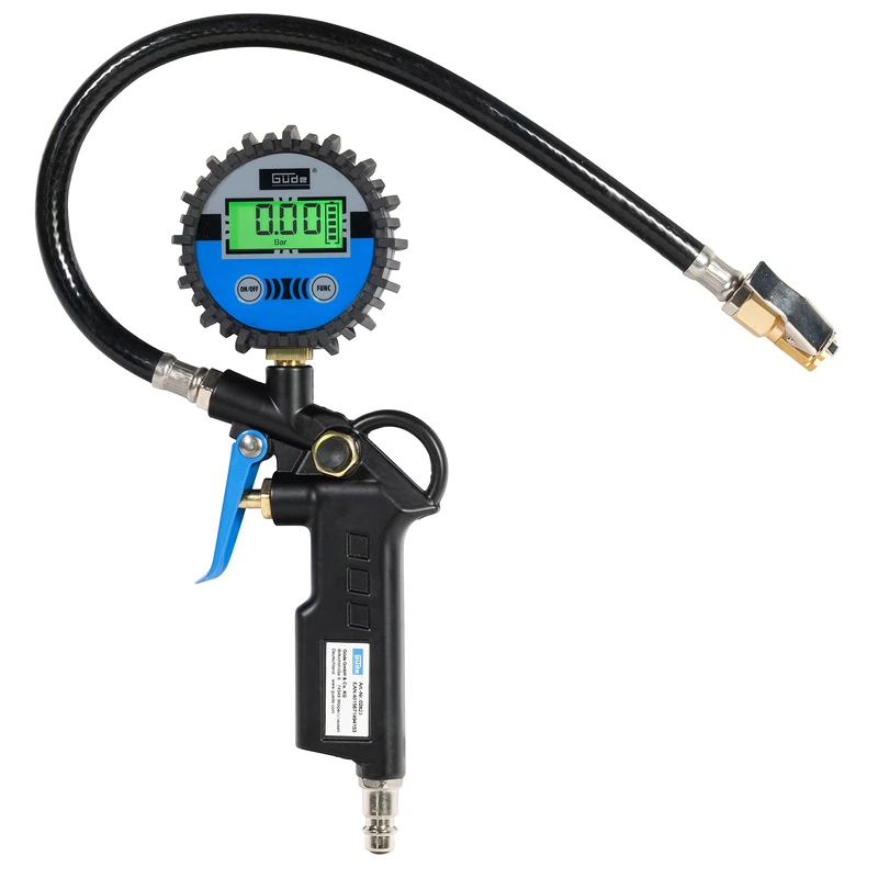 Güde 2823 Digital Tyre Inflator 11 E (4 Digit Digital Display Automatic Off Switch Connection Nipple Air Release Valve