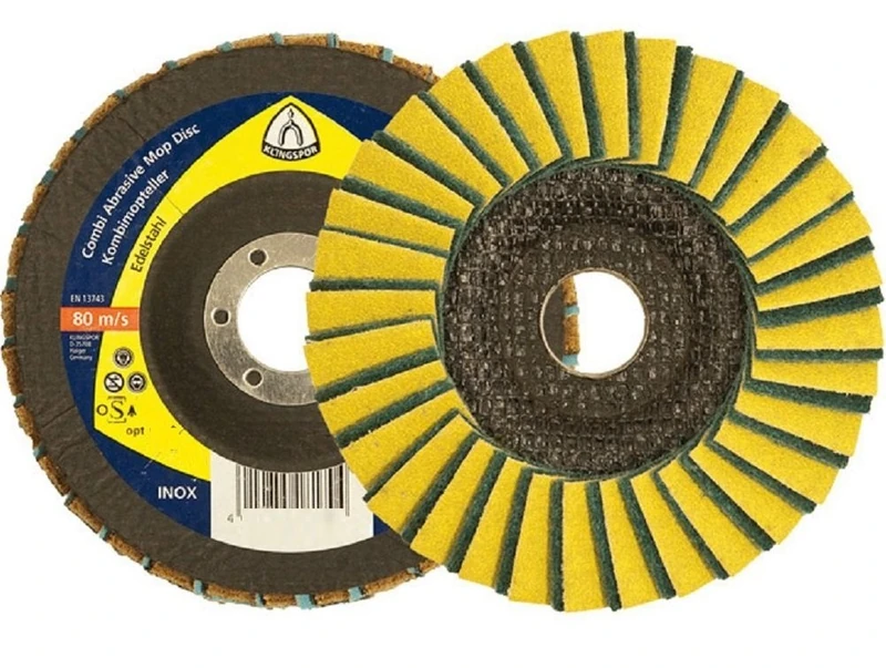 KLINGSPOR SMT 850 Abrasive Mop Disc 115 x 22,23 MM Pack of 5, 80–Grain, M, 312557 - Image 1