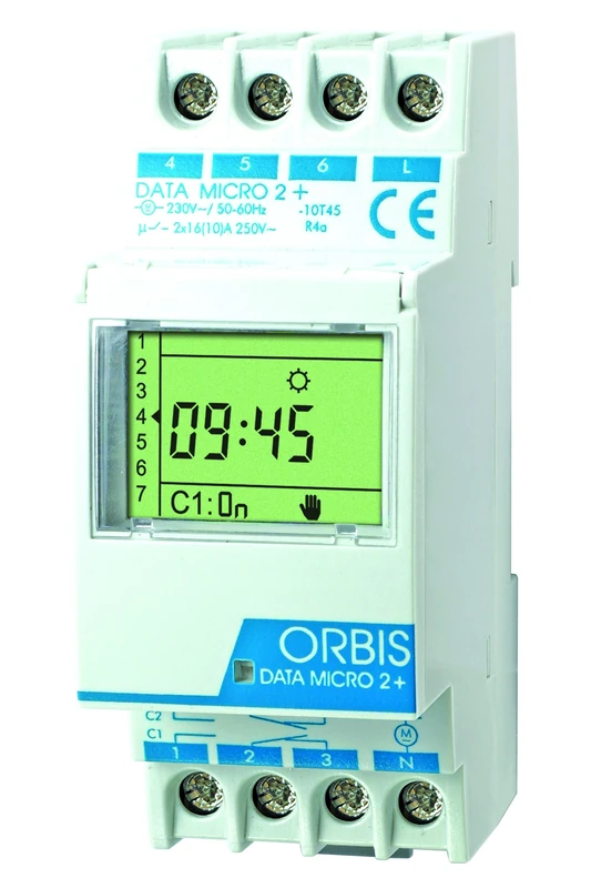 ORBIS Zeitschalttechnik DATA MICRO-2 + 230V Hutschienen-Zeitschaltuhr digital 250 V/AC