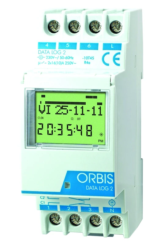 Orbis DATA LOG OROLOGIO DIGITALE GIORN/SETT 2RELE' CONFIGURABILE VIA BLUETOOTH TRAMITE SMARTPHONE+APP