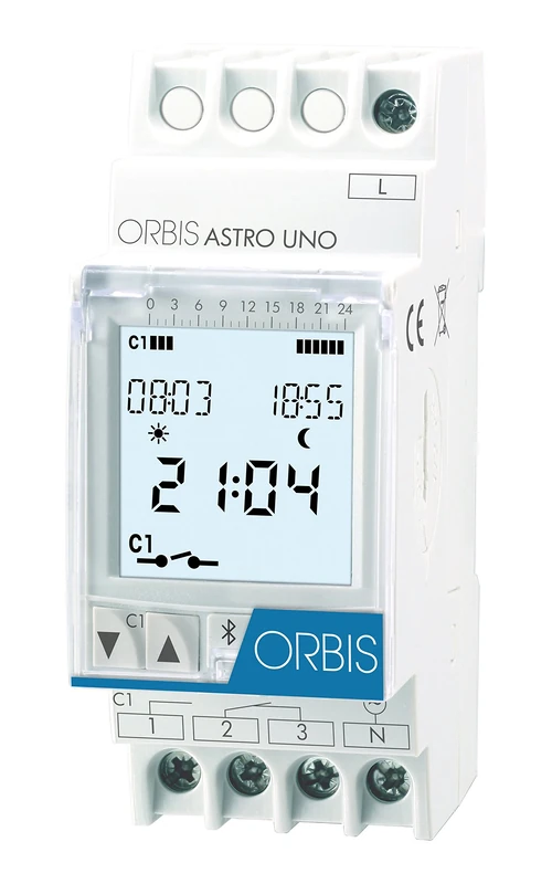Orbis ASTRO UNO 230 VAC digital astronomical time switch 1 relay OB178112