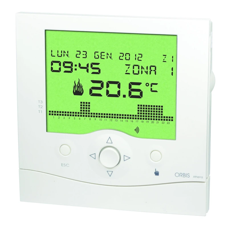 Orbis Athena Blanco Clock Thermostat, OB324200