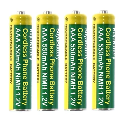 Pack of 4 Cordless Phone Batteries AAA 550mAh Rechargeable NiMH 1.2V compatible with BT Panasonic and Gigaset telephones and Dect phones
