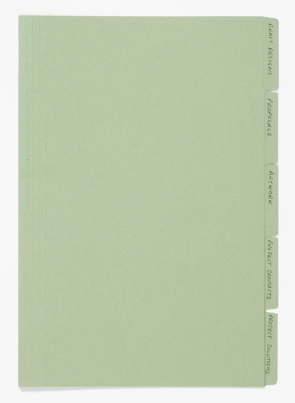 Exacompta - Ref FT170-GRNZ - Guildhall - Tabbed Folders, 345x240mm, 170gsm Lightweight Premium Manilla, A4 & Foolscap Documents, Tabs for Use With Suspension Folders - Green, Pack of 100